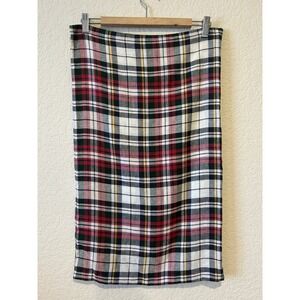 Pottery Barn Lumbar Pillow Cover 16x26 Multicolor Plaid Cotton Linen Tartan